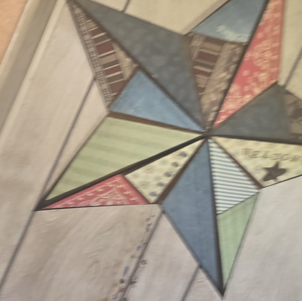 Vintage Farmhouse-style Barn Star Calico Galvanized Welcome Sign - Picture 7 of 7